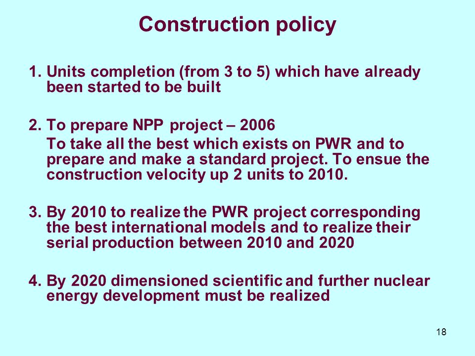 18 Construction policy 1.