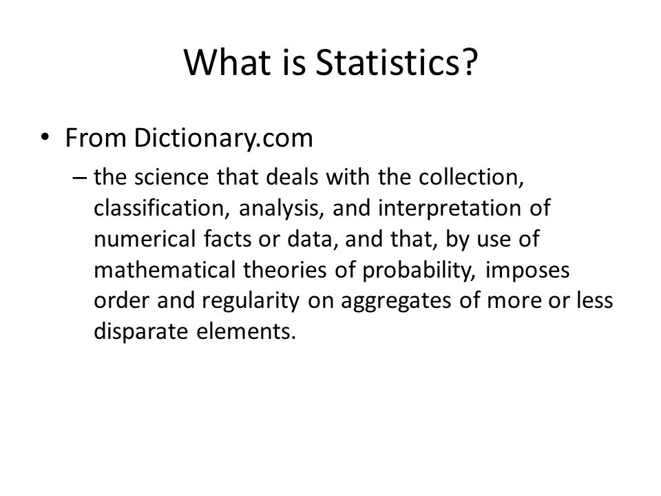 What is Statistics.