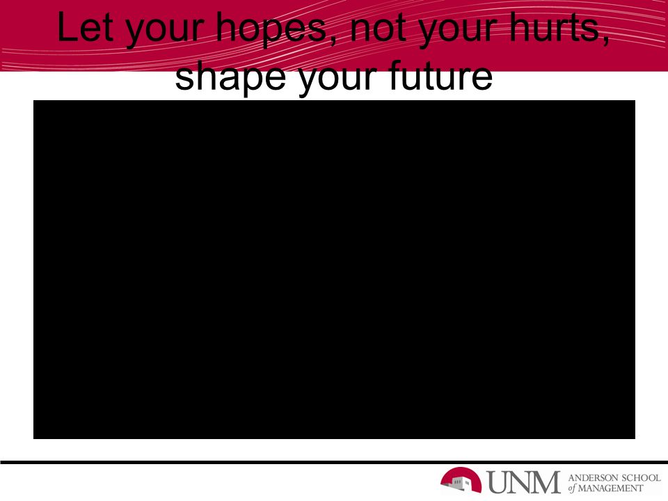 Let your hopes, not your hurts, shape your future