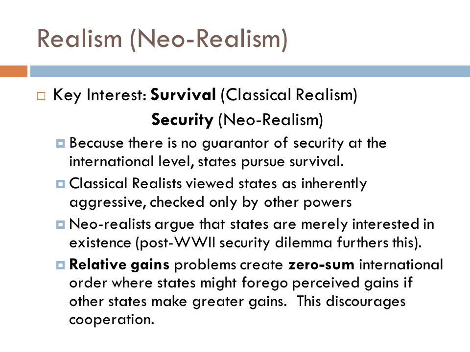 realism and neorealism