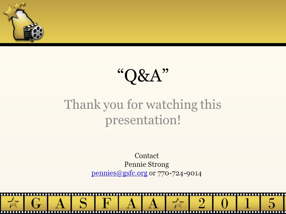 Q&A Thank you for watching this presentation.