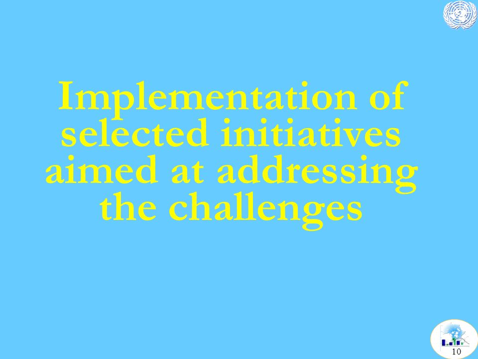Implementation of selected initiatives aimed at addressing the challenges 10