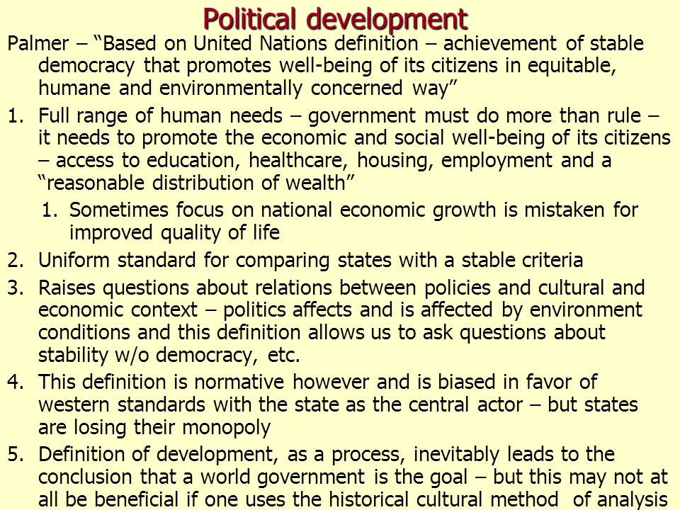 what does political development mean