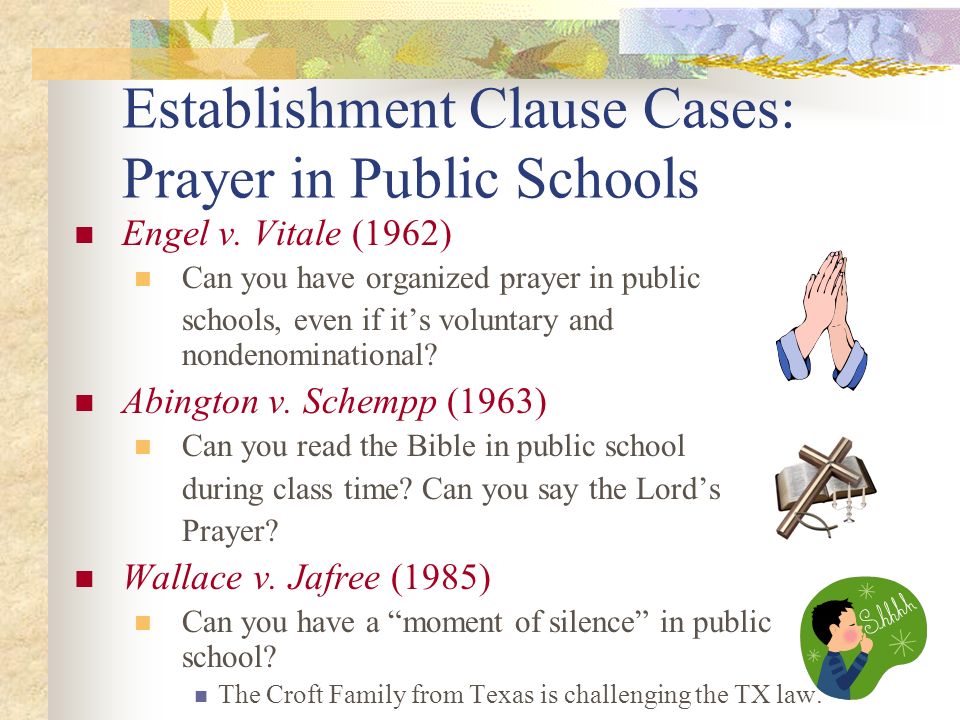 organized prayer in public schools