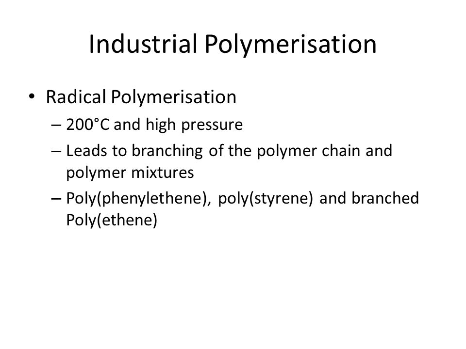 Addition polymerisation with phenylethene, Experiment