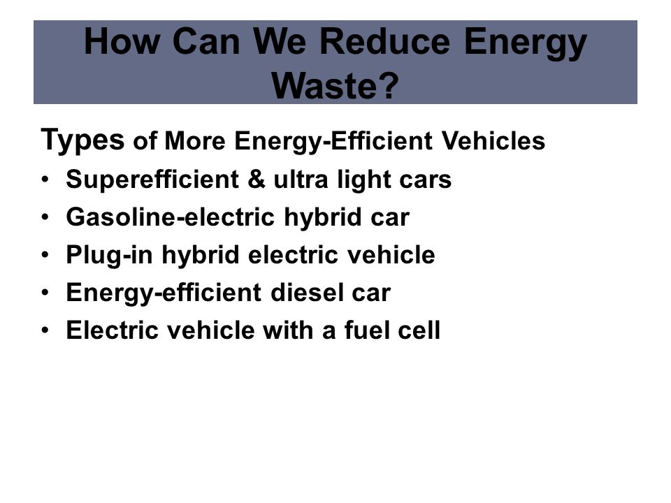 Energy Efficiency Renewable Ch 16 Why Is How Can We Reduce Energy Waste