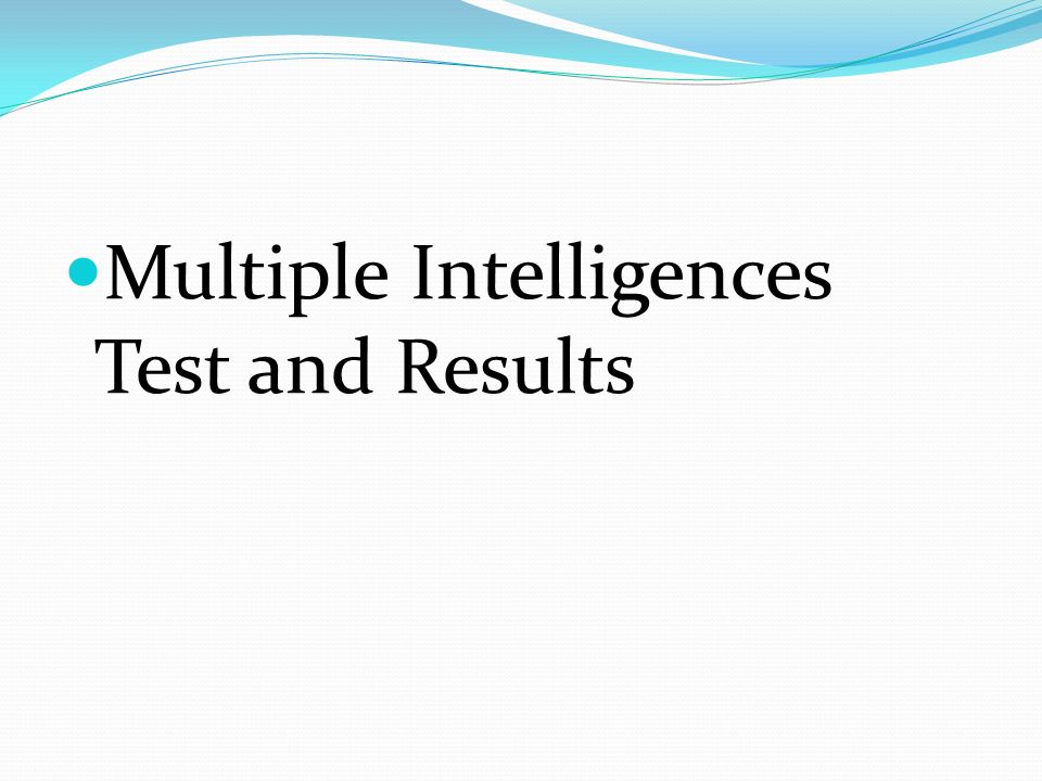 Multiple Intelligences Test and Results