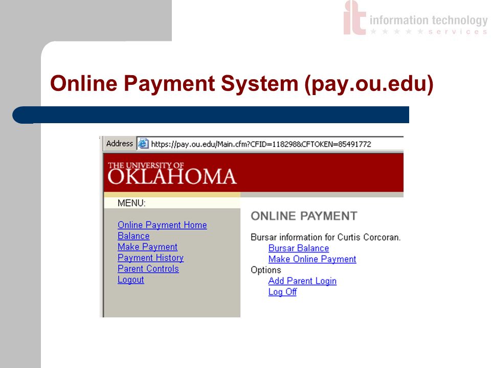 Online Payment System (pay.ou.edu)