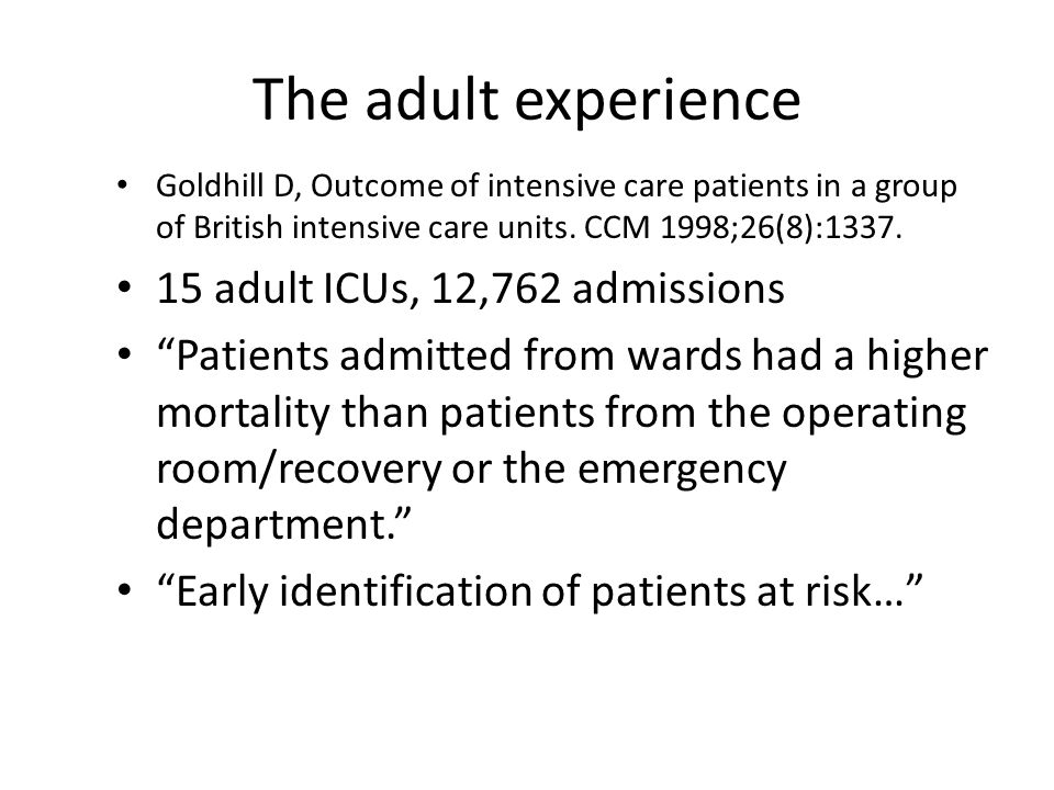 Doctor, this patient is sick” From the ward to the PICU John ...