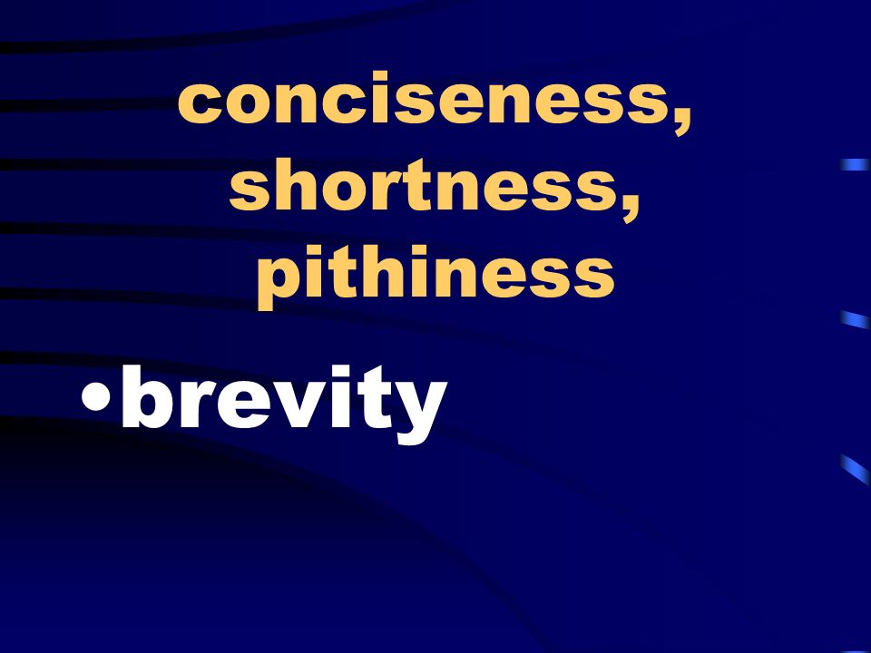conciseness, shortness, pithiness brevity