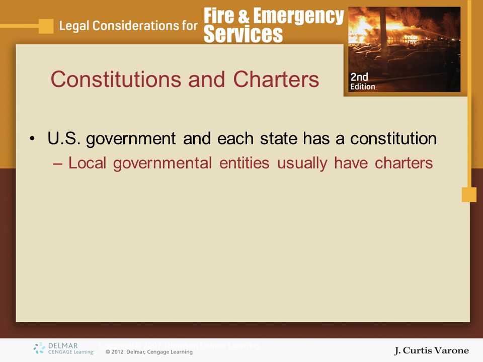 Copyright © 2007 Thomson Delmar Learning Constitutions and Charters U.S.
