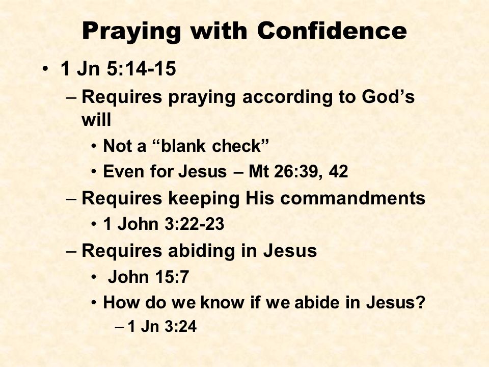 The First Epistle Of John Praying With Confidence And