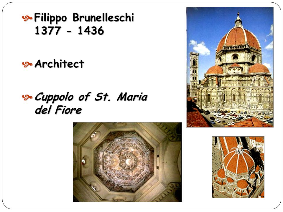 Filippo Brunelleschi Architect Cuppolo of St. Maria del Fiore