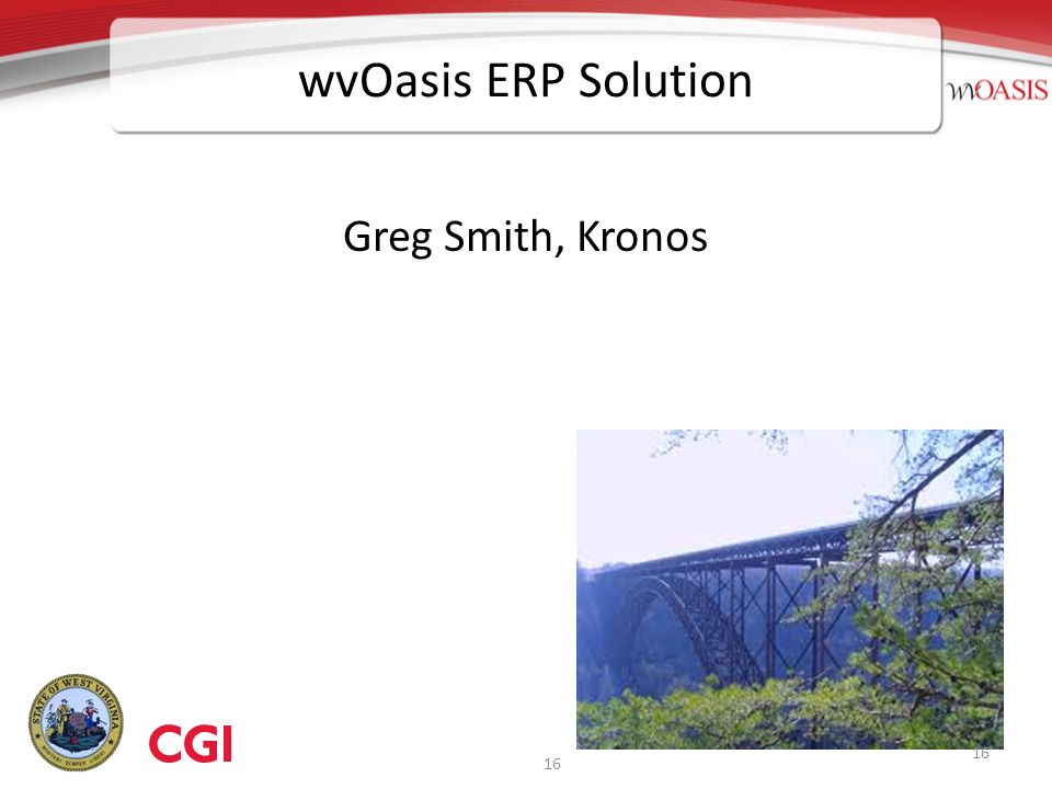 16 wvOasis ERP Solution Greg Smith, Kronos 16