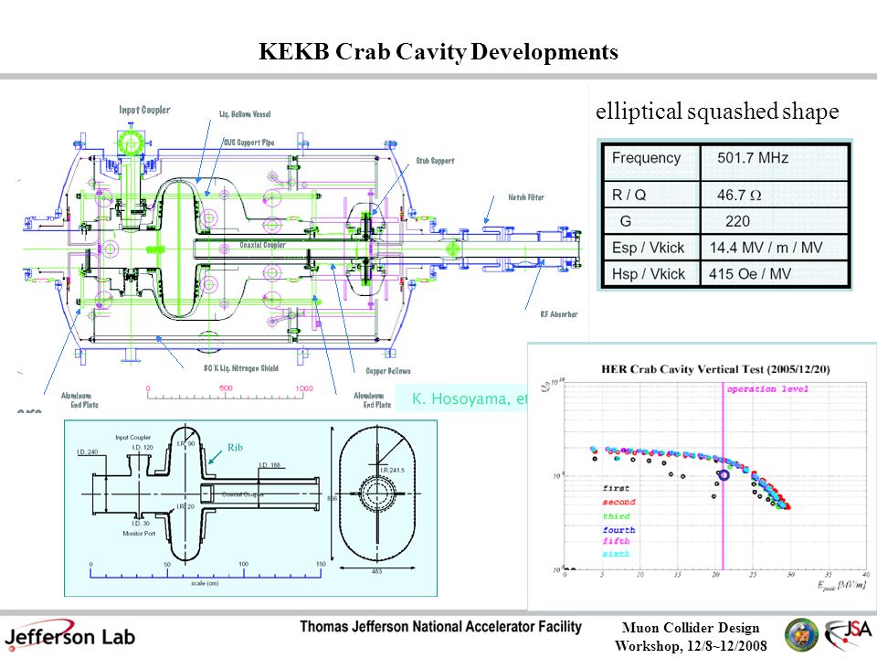 Muon Collider Design Workshop, 12/8~12/2008 KEKB Crab Cavity Developments elliptical squashed shape