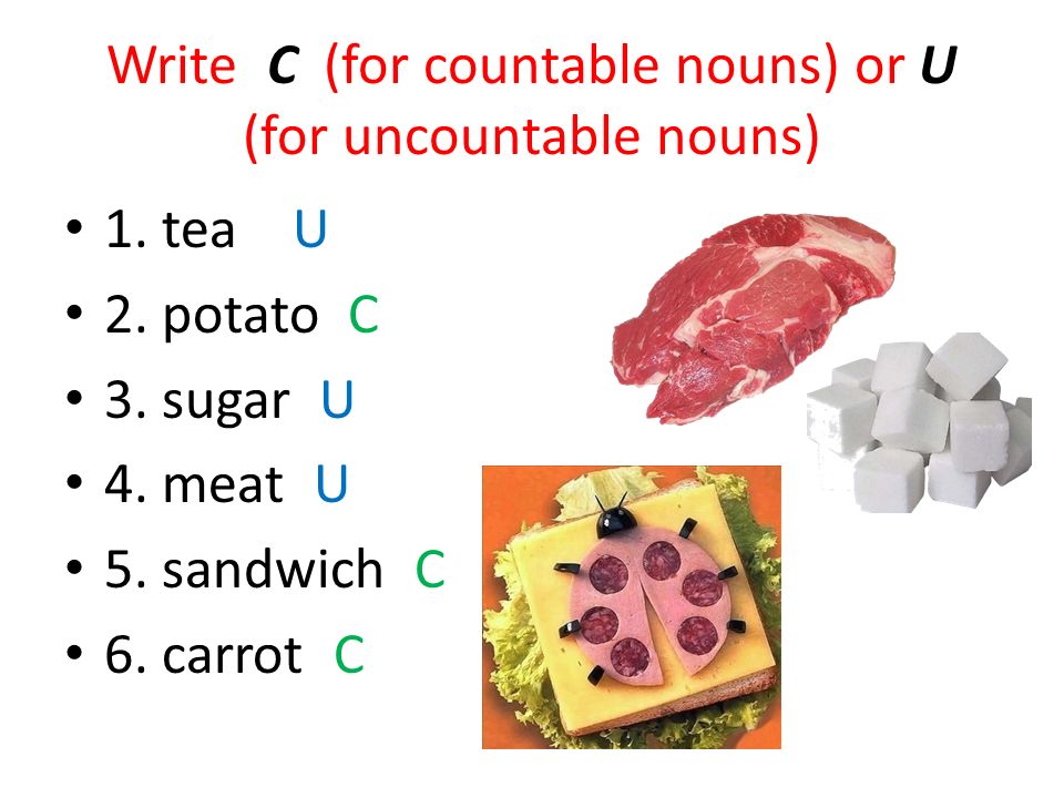 Write c for countable or u