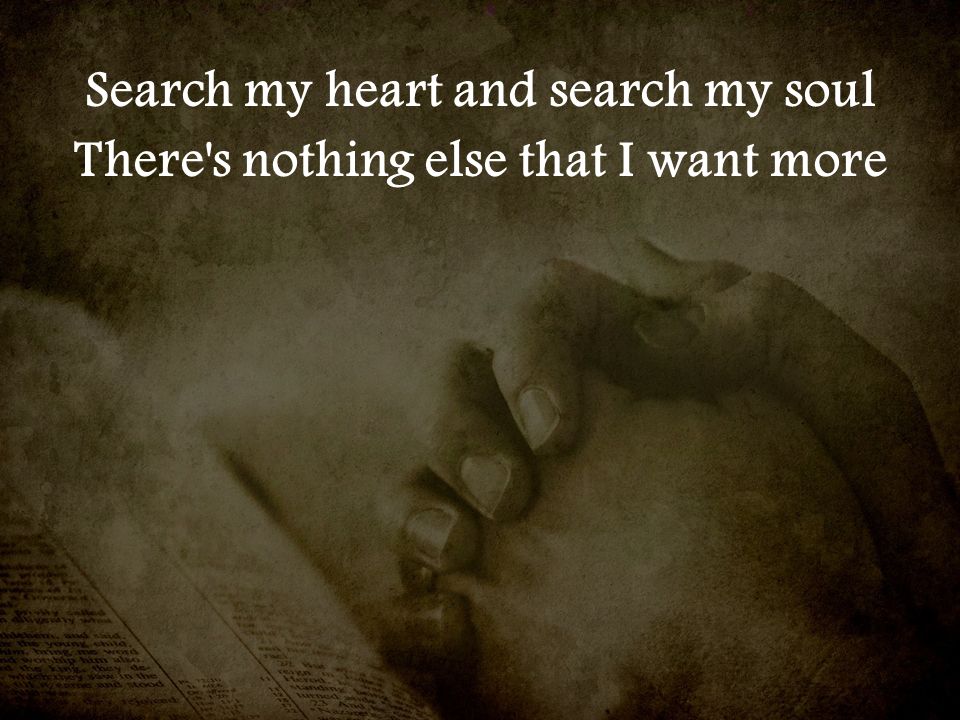 Search my heart and search my soul There s nothing else that I want more