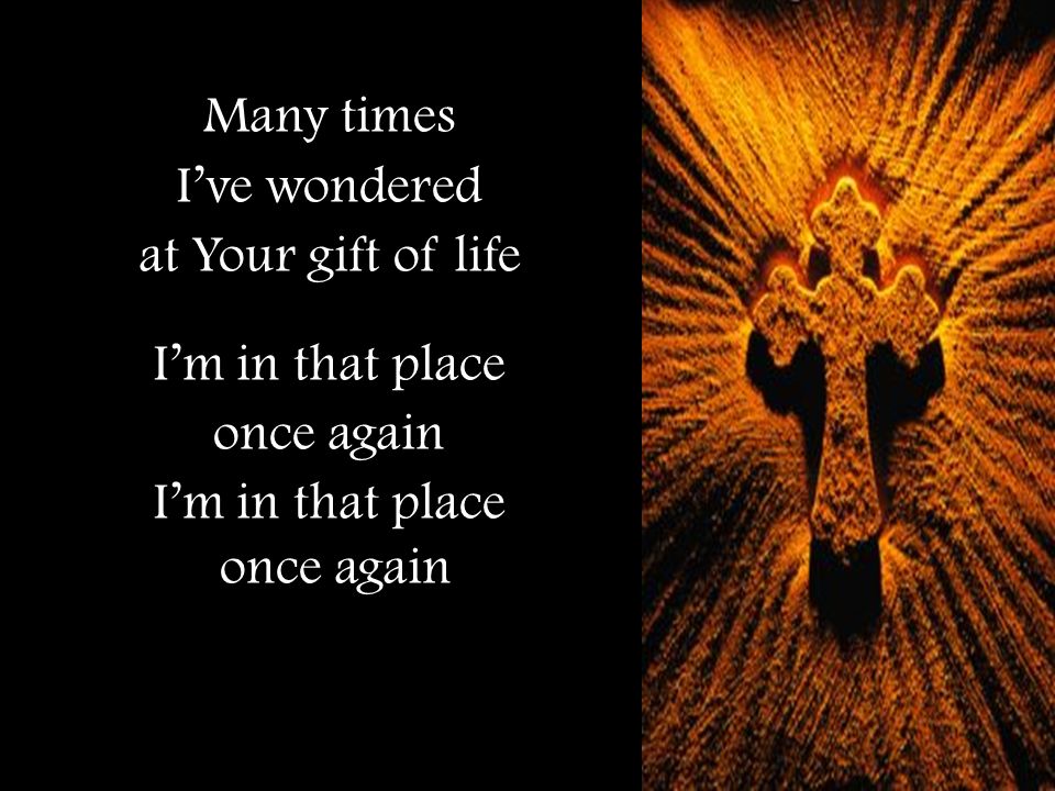 Many times I’ve wondered at Your gift of life I’m in that place once again I’m in that place once again