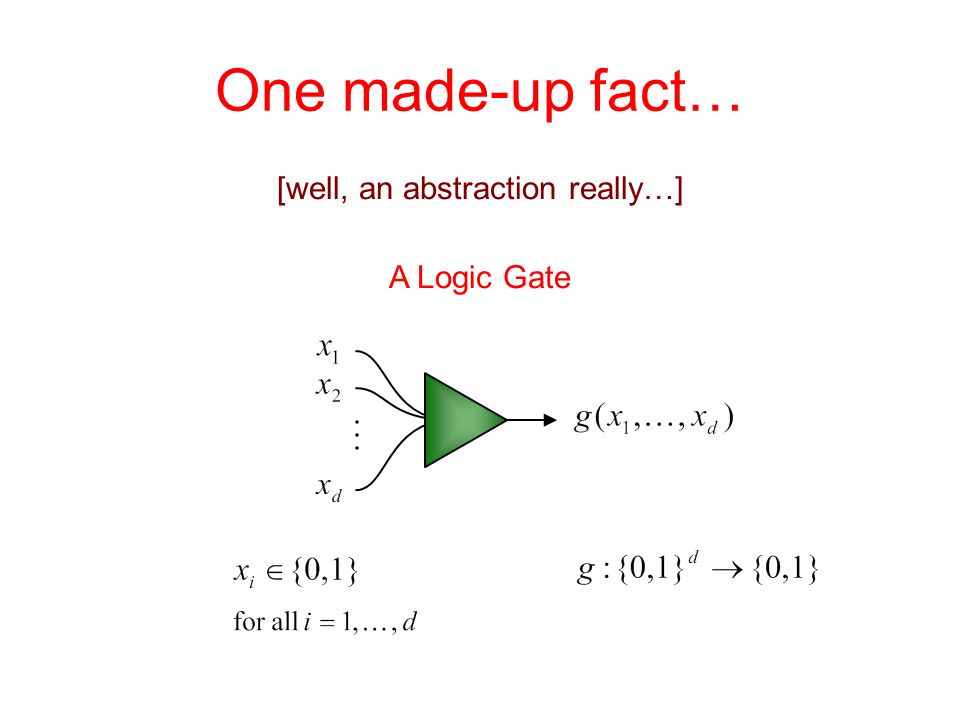 One made-up fact… [well, an abstraction really…] A Logic Gate