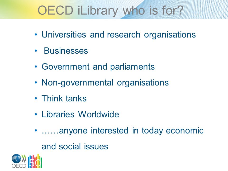 OECD iLibrary who is for.