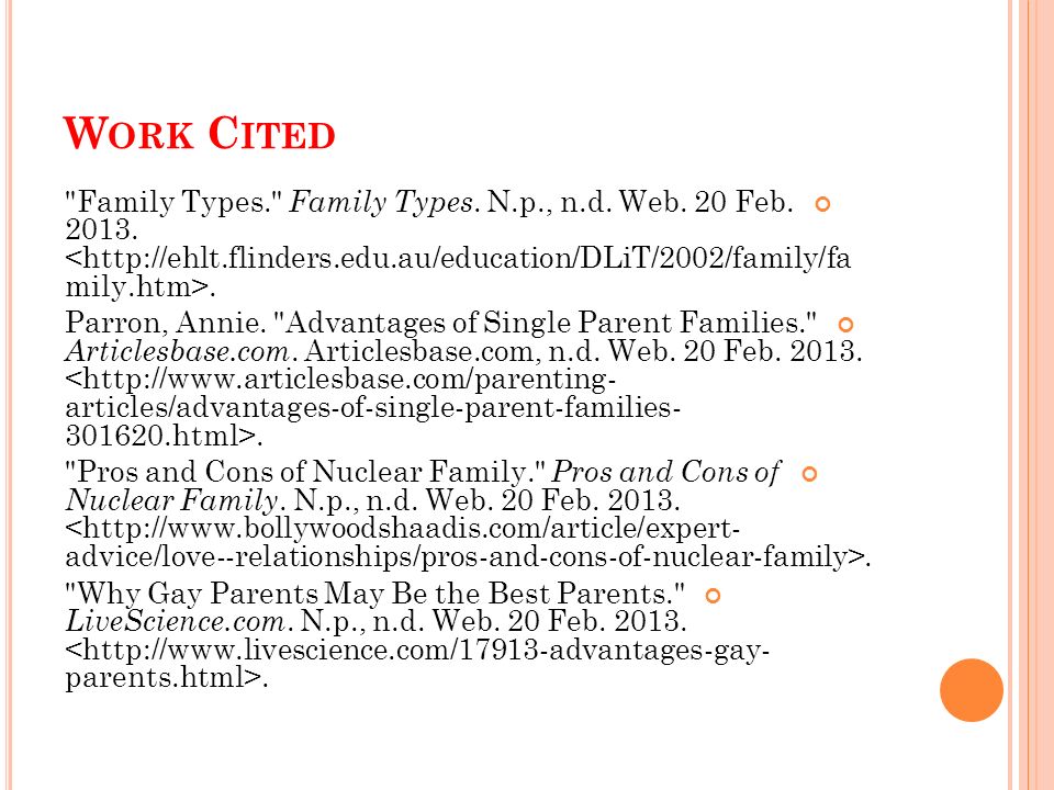 W ORK C ITED Family Types. Family Types. N.p., n.d.