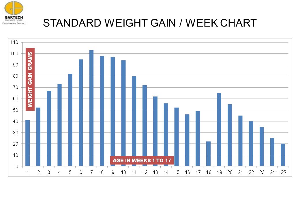 STANDARD WEIGHT GAIN / WEEK CHART