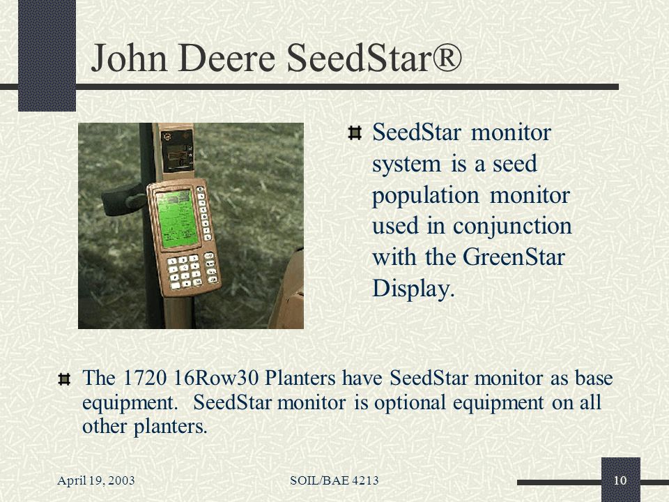 John Deere 1720 Planter Rate Chart