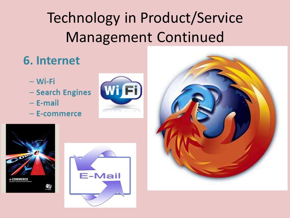 Technology in Product/Service Management Continued 6.