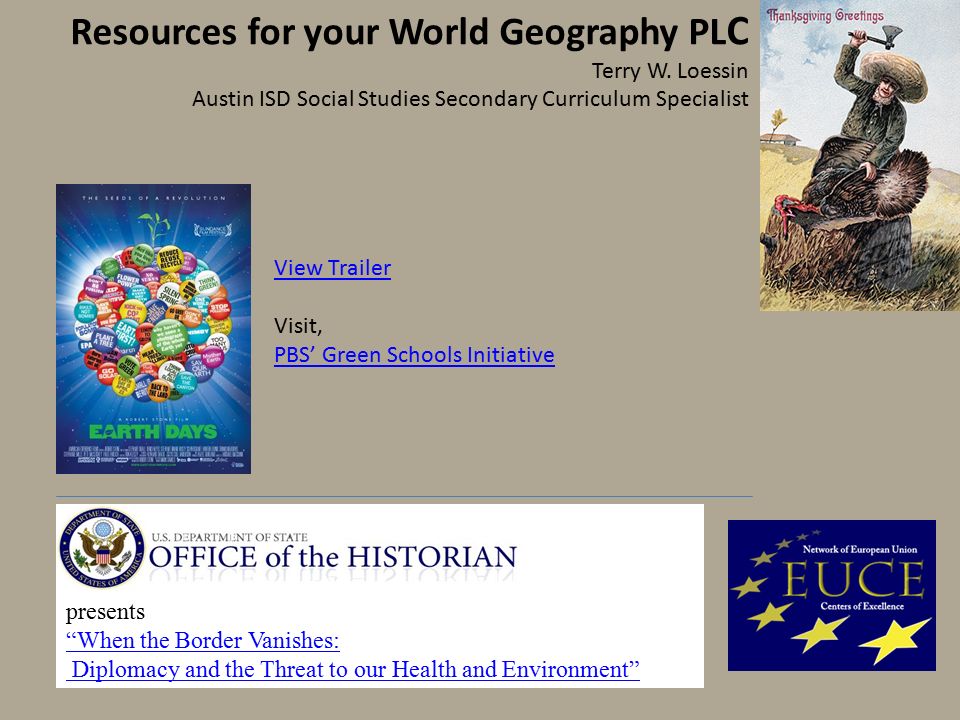 Resources for your World Geography PL C Terry W.