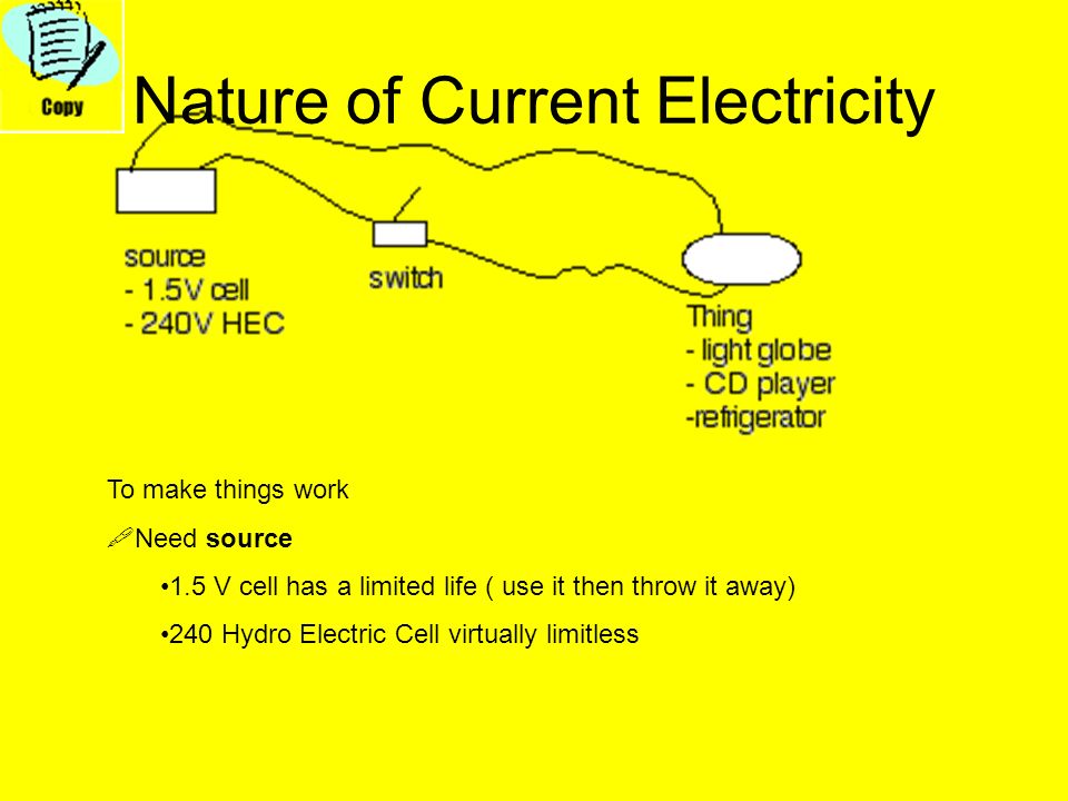 Nature of Electricity. Nature of Current Electricity To make things work   Need source 1.5 V cell has a limited life ( use it then throw it away) ppt  download