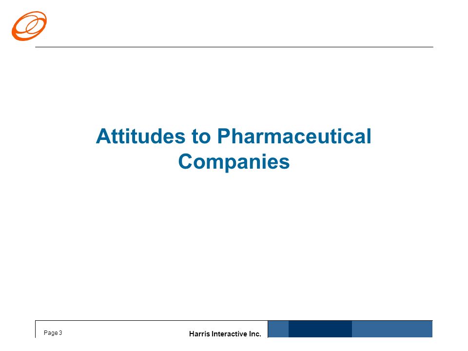 Harris Interactive Inc. Page 3 Attitudes to Pharmaceutical Companies