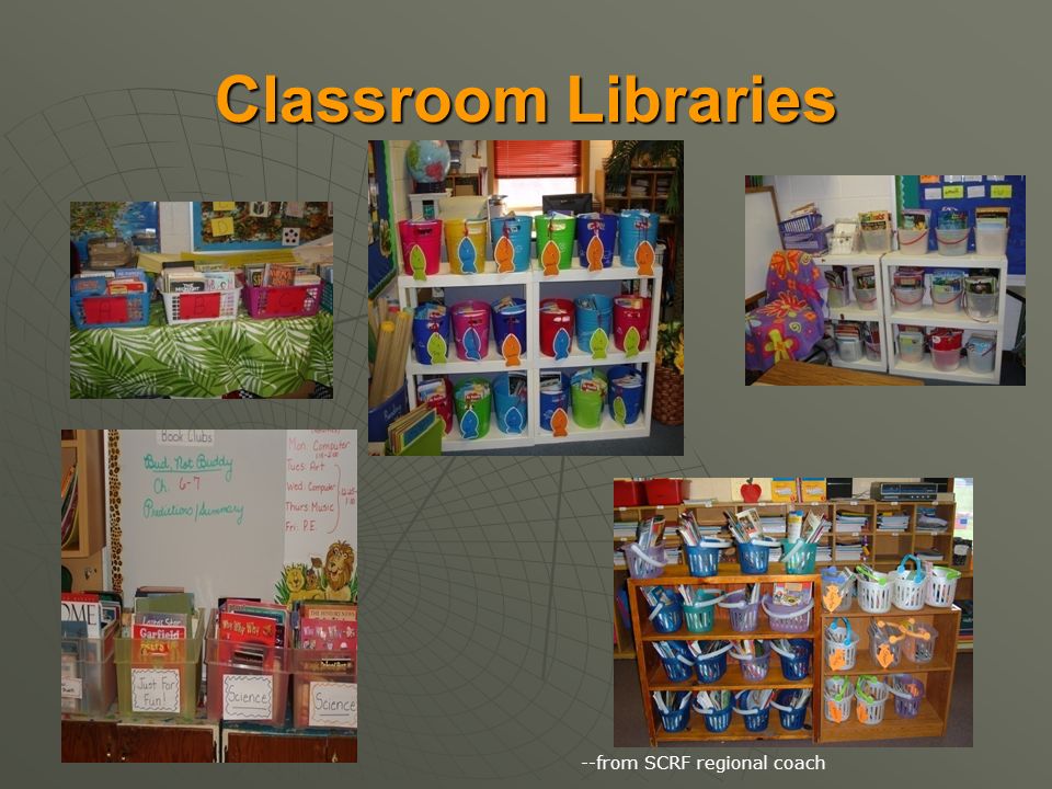 Classroom Libraries --from SCRF regional coach