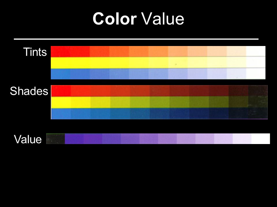 Color Value Tints Shades Value
