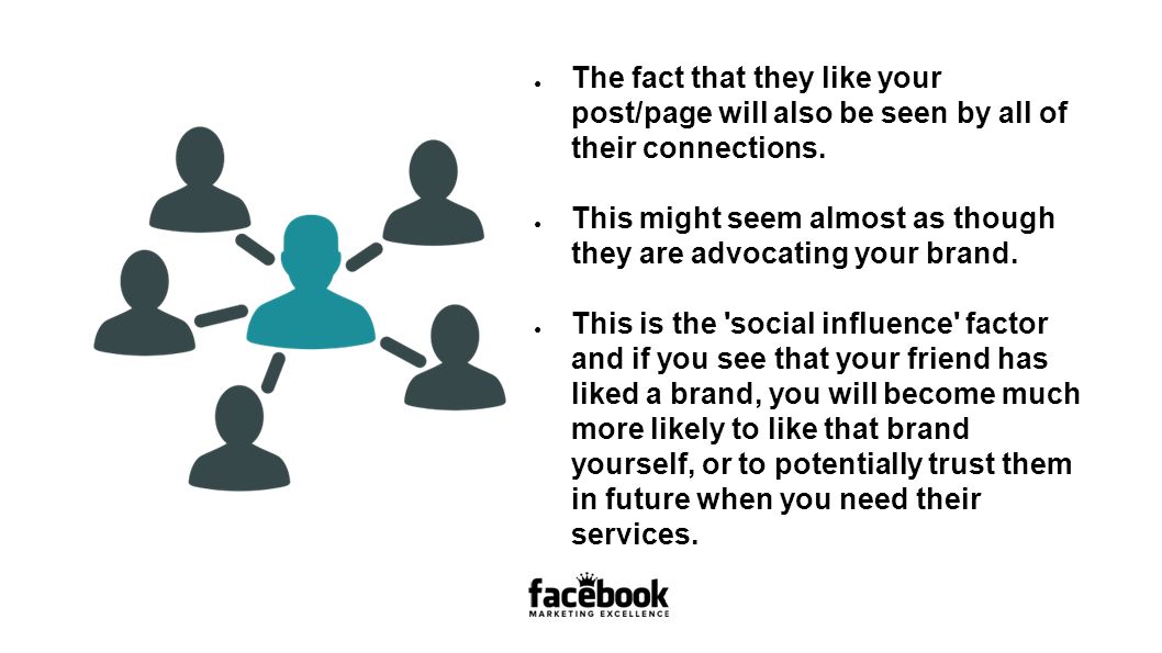 ● The fact that they like your post/page will also be seen by all of their connections.