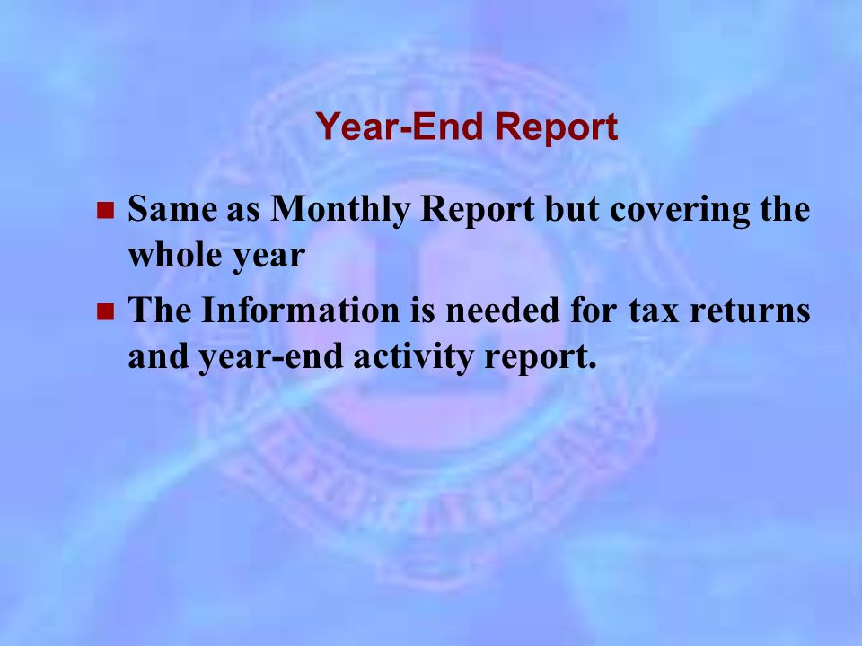 Monthly Report Administration Fund Show Beginning Balance Income to the Fund Checks Written From the Fund Ending Balance Activity Fund Same as Above