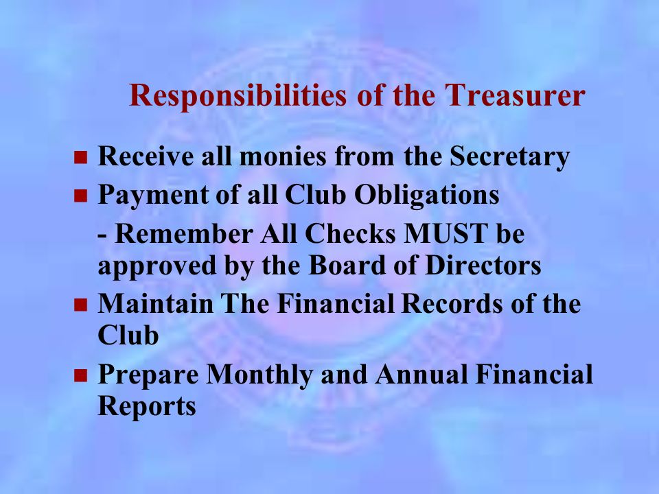 Who is the Treasurer.