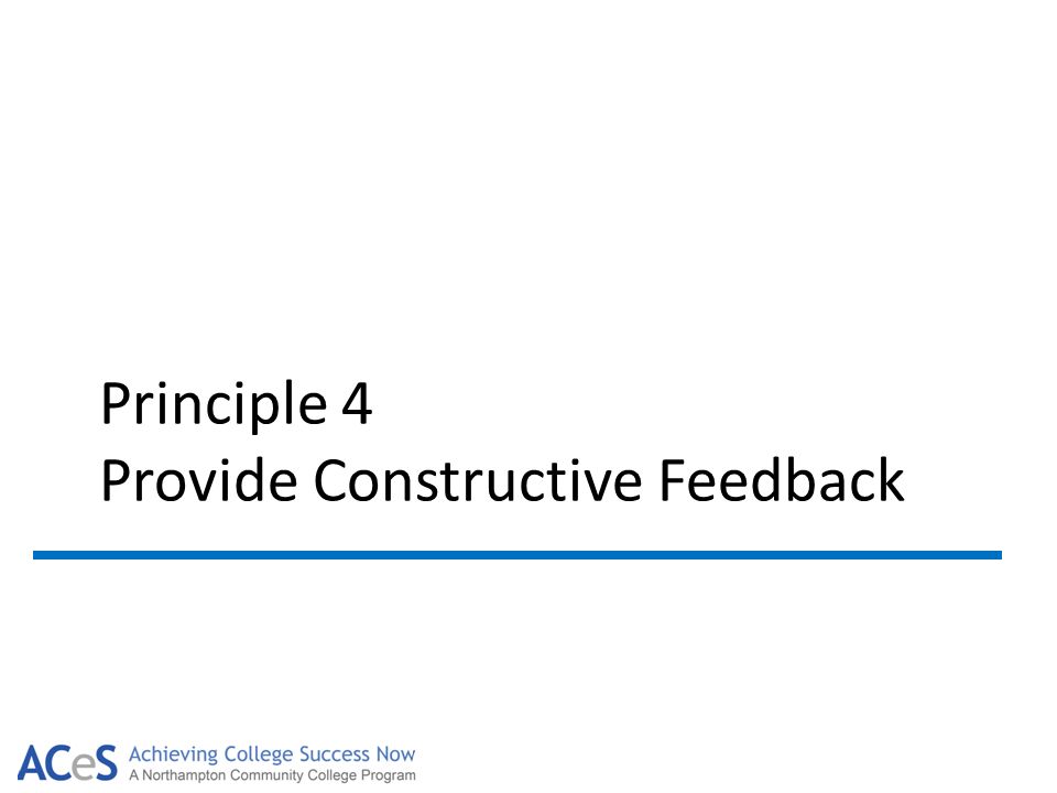Principle 4 Provide Constructive Feedback