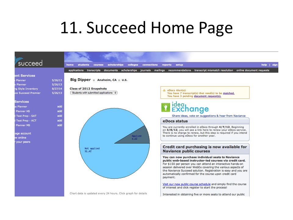 11. Succeed Home Page