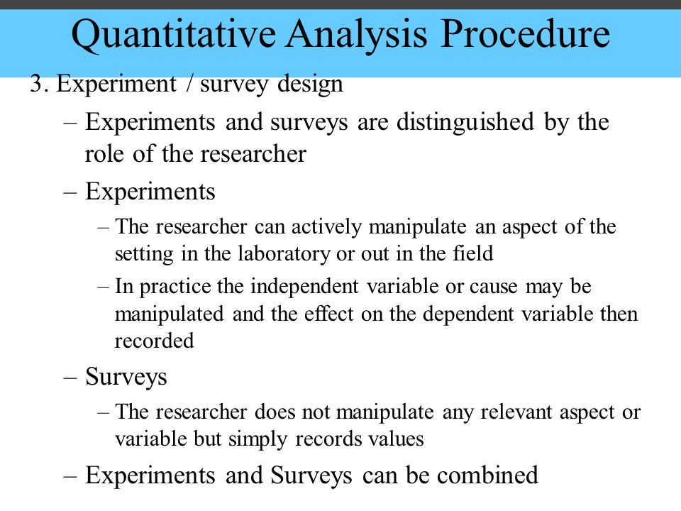 Quantitative Analysis Procedure 3.