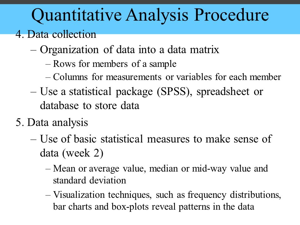 Quantitative Analysis Procedure 4.