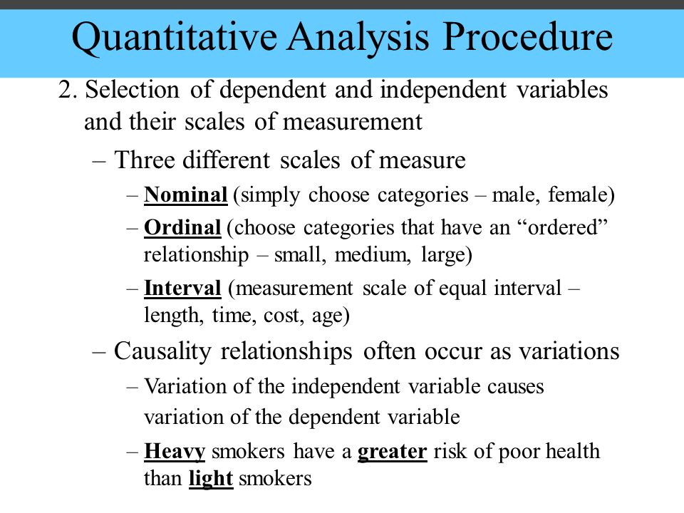 Quantitative Analysis Procedure 2.