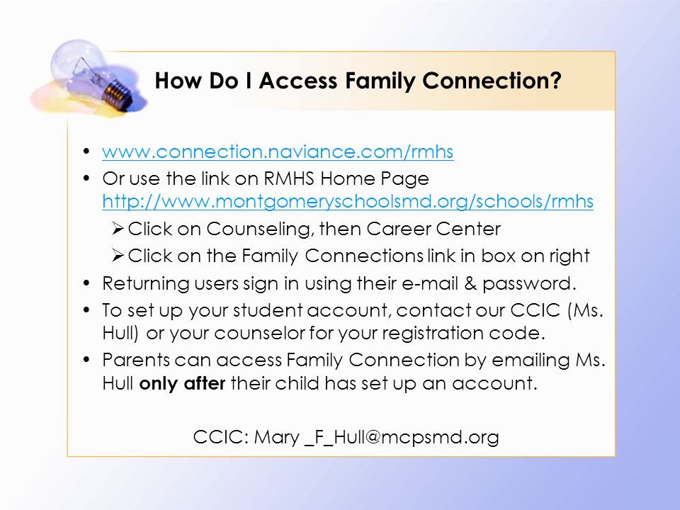 How Do I Access Family Connection.