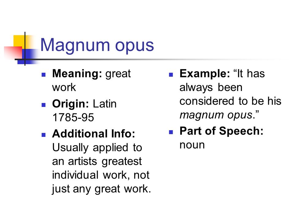 how to write a magnum opus define
