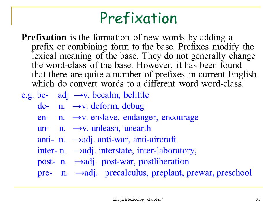 Word formation 4. Prefixation in Lexicology. Word formation prefixation. Prefix in English Lexicology. Word formation Lexicology.
