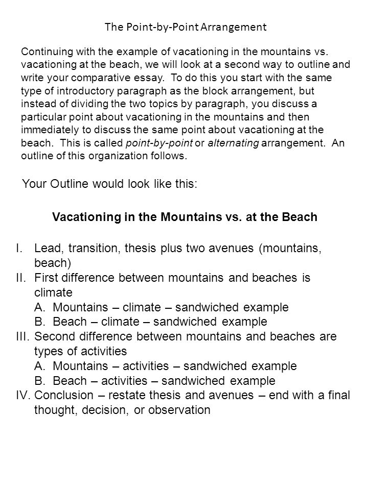 beach vs mountains essay
