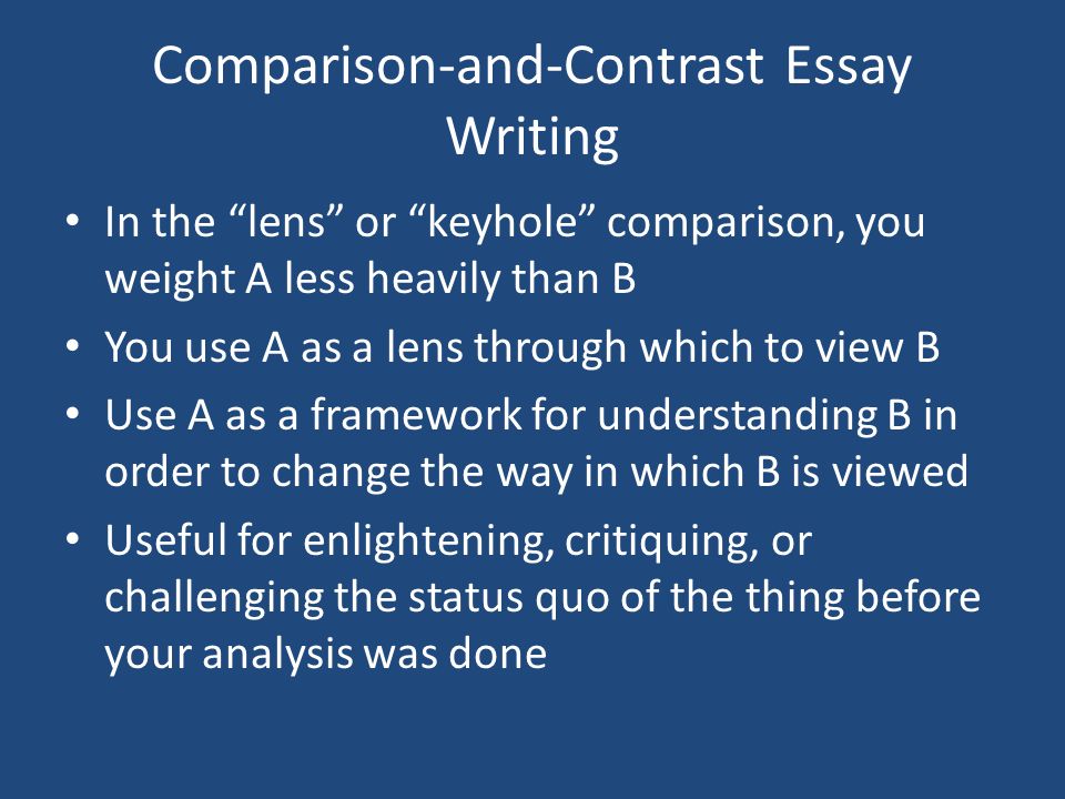 Lens comparison essay what is a lens in english
