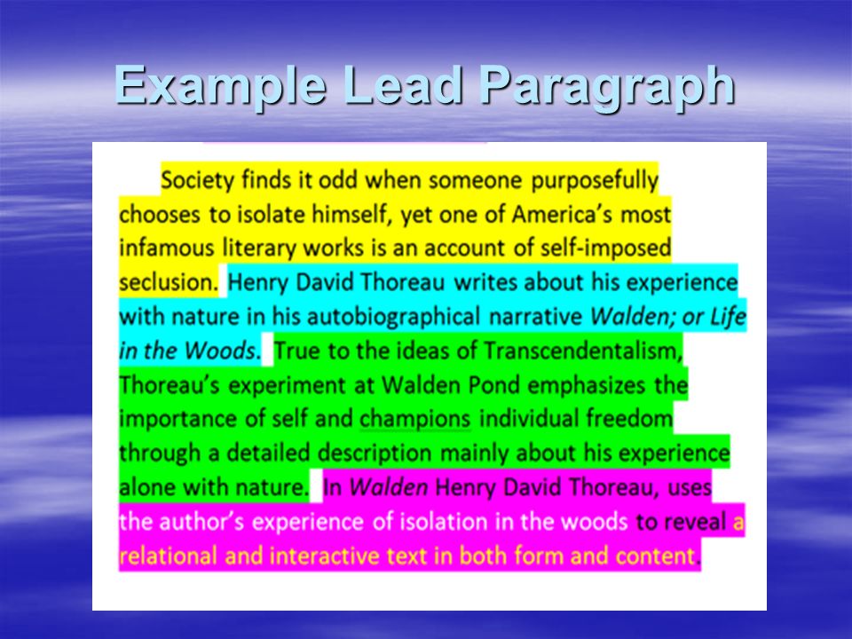 Example Lead Paragraph