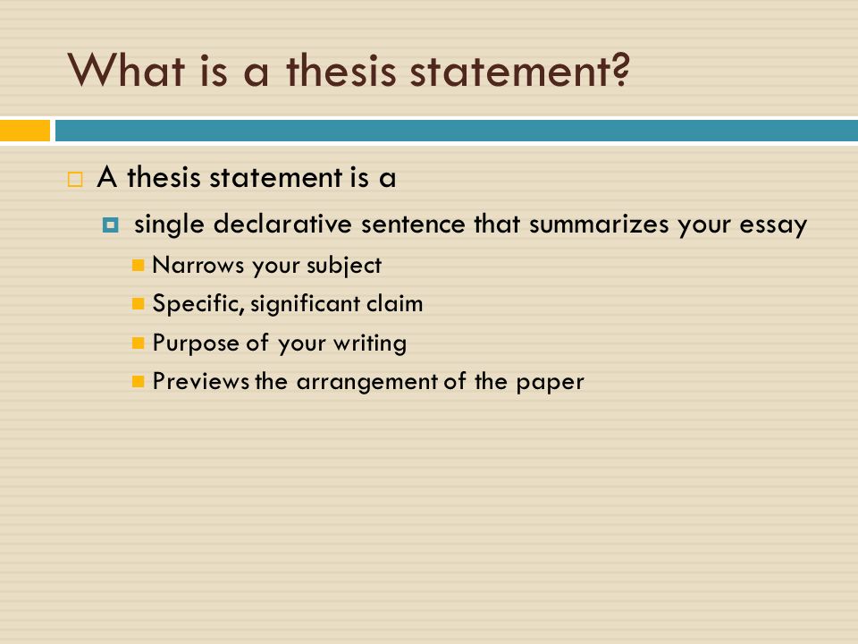 What is a thesis statement.