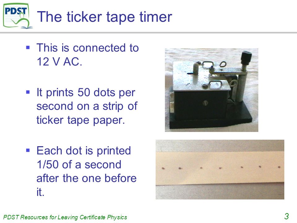 ticker tape machine physics