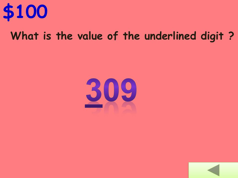 What is the value of the underlined digit $400